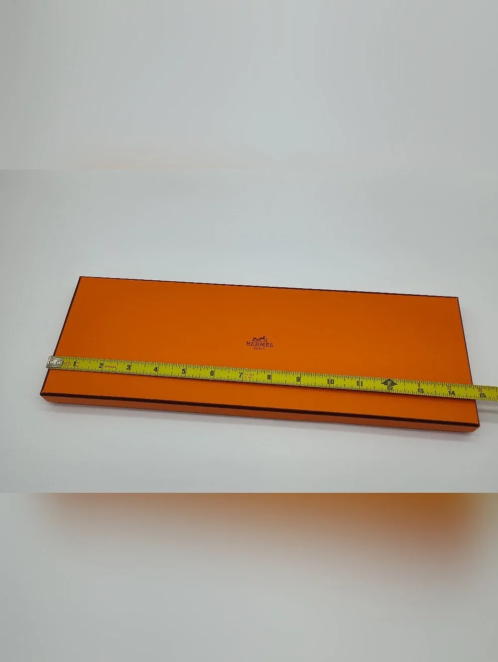 HERMÈS Paris Long Gift Box w Tissue Receipt Sleeve UV Verified Packaging 15in